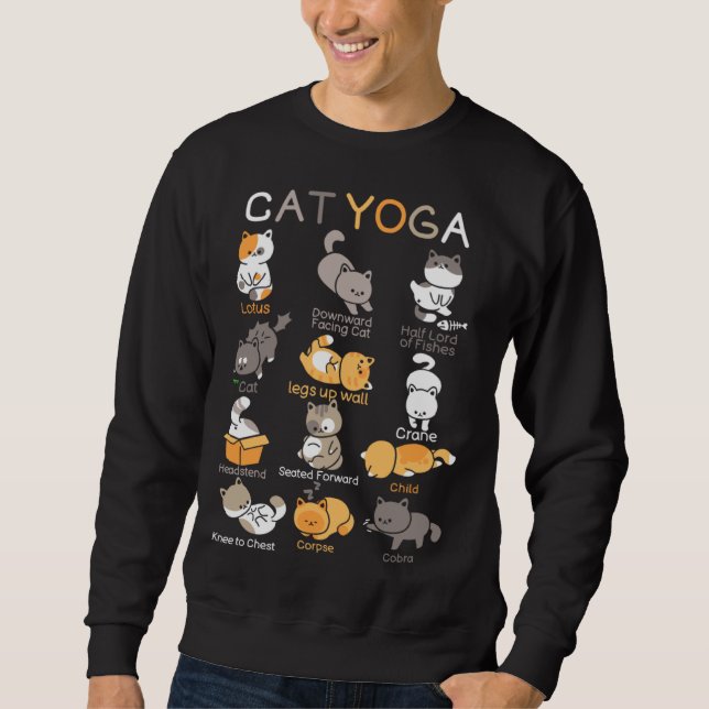 Cat Yoga Poses Zen Meditation Namaste Kitten Cat Sweatshirt (Vorderseite)