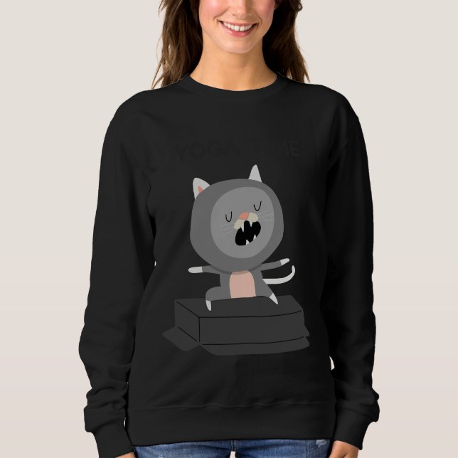 Cat Yoga Time Sweatshirt (Vorderseite)