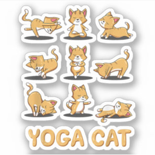 Cat Yoga Zen Cat Yoga Pose Medizin Männer Frauen K Aufkleber