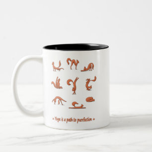 Cat Yoga Zweifarbige Tasse