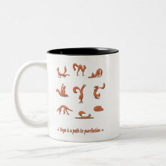 Cat Yoga Zweifarbige Tasse