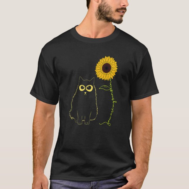 Cat You Are My Only Sunshine Sunflower Cat T-Shirt (Vorderseite)