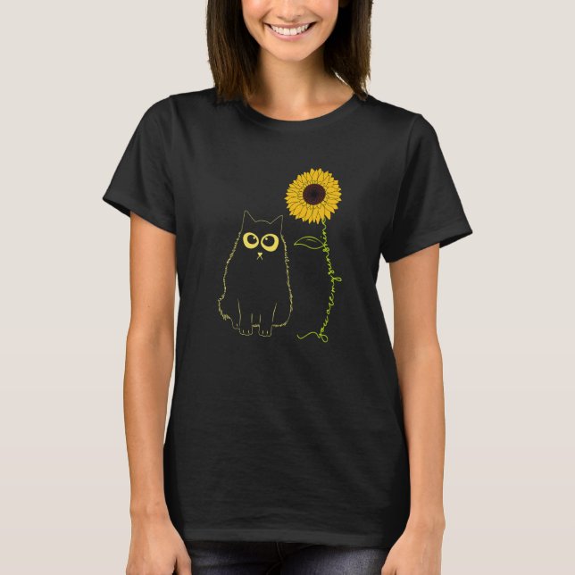 Cat You Are My Only Sunshine Sunflower Cat T-Shirt (Vorderseite)