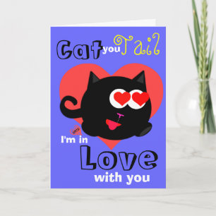 Cat You Schwanz Ich bin in Liebe mit dir Feiertagskarte