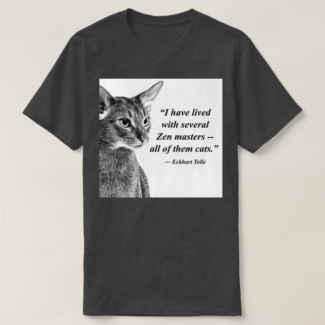 Cat Zen Master Eckhart Tolle T-Shirt (Design vorne)