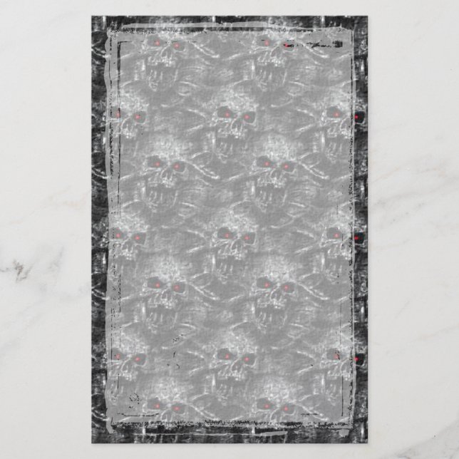 Catacombs Gothic Skull Stationery Briefpapier (Vorderseite)