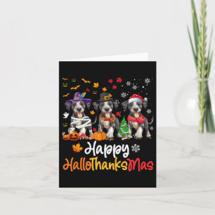 Catahoula Leopard Dog Halloween WeihnachtsHallotha Karte