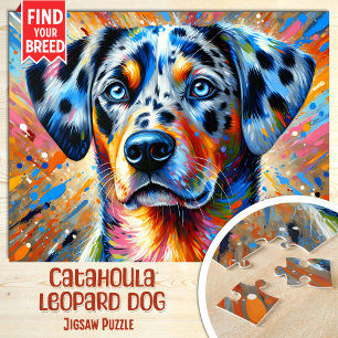 Catahoula Leopard Dog Portrait Akryllische Kunstdr Puzzle