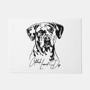 Catahoula Leopard Dog Portrait Hund Mutter Wilsign Fußmatte