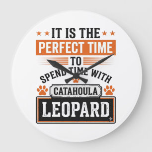 Catahoula Leopard Dog Vintage Time-Shirt Design_1 Große Wanduhr