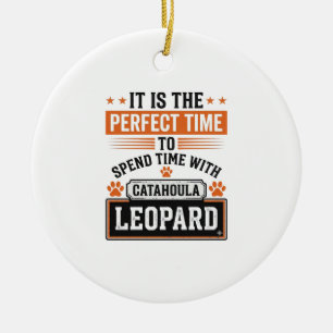 Catahoula Leopard Dog Vintage Time-Shirt-Design_1 Keramik Ornament