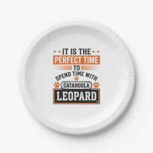 Catahoula Leopard Dog Vintage Time-Shirt-Design_1 Pappteller