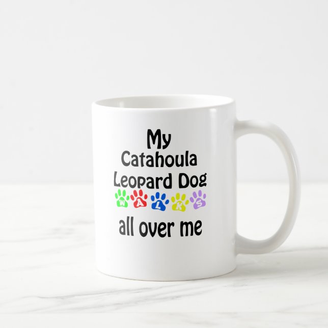 Catahoula Leopard Dog Walks Design Tasse (Rechts)