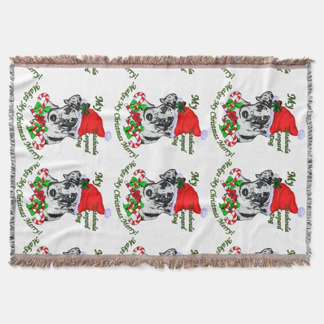 Catahoula Leopard Dog Weihnachten Decke (Vorderseite)