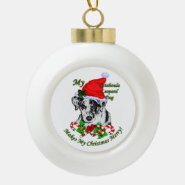Catahoula Leopard Dog Weihnachten Keramik Kugel-Ornament