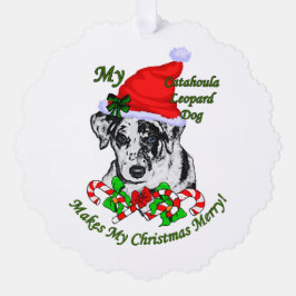 Catahoula Leopard Dog Weihnachten Ornament Karte