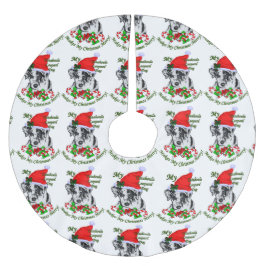 Catahoula Leopard Dog Weihnachten Polyester Weihnachtsbaumdecke