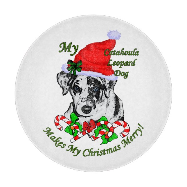 Catahoula Leopard Dog Weihnachten Schneidebrett (Vorderseite)