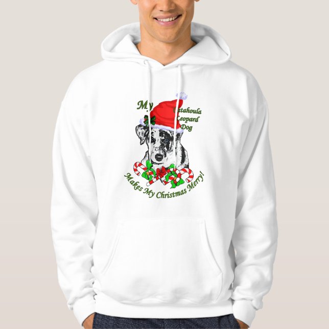 Catahoula Leopard Dog Weihnachtsgeschenke Hoodie (Vorderseite)