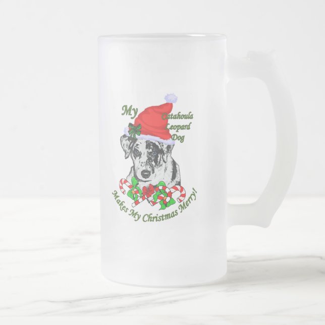Catahoula Leopard Dog Weihnachtsgeschenke Mattglas Bierglas (Rechts)