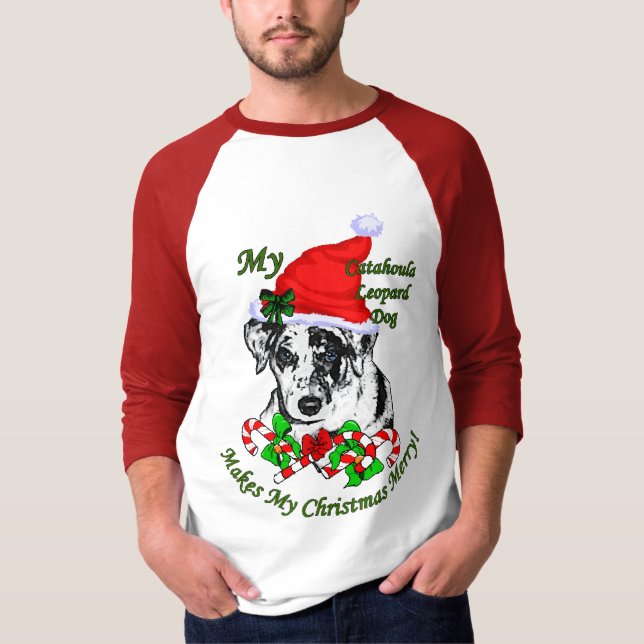 Catahoula Leopard Dog Weihnachtsgeschenke T-Shirt (Vorderseite)