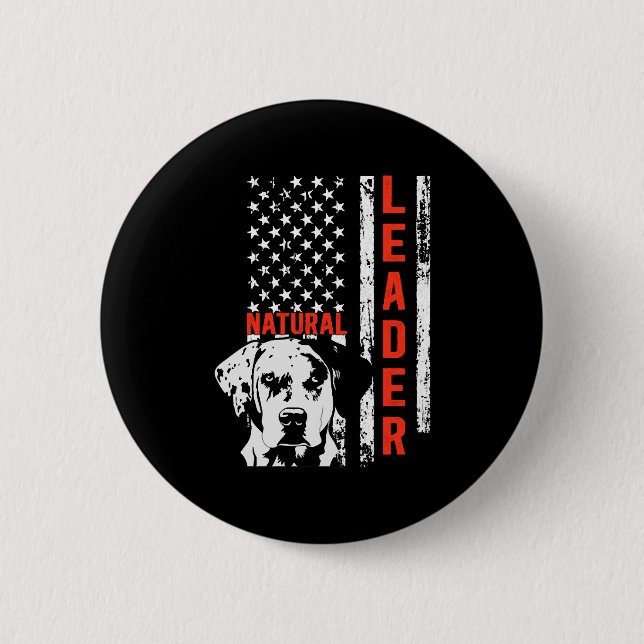Catahoula Leopard Hund Flag Naturführender Hund Button (Vorderseite)