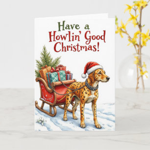 Catahoula Leopard Hund Weihnachten Feiertag Karte