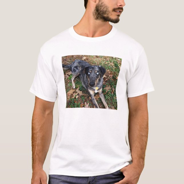 Catahoula Leopard-Hundeniederlegung T-Shirt (Vorderseite)