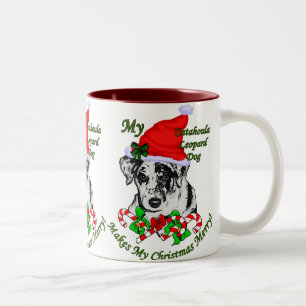 Catahoula Leopard-Hundeweihnachtsgeschenke Zweifarbige Tasse