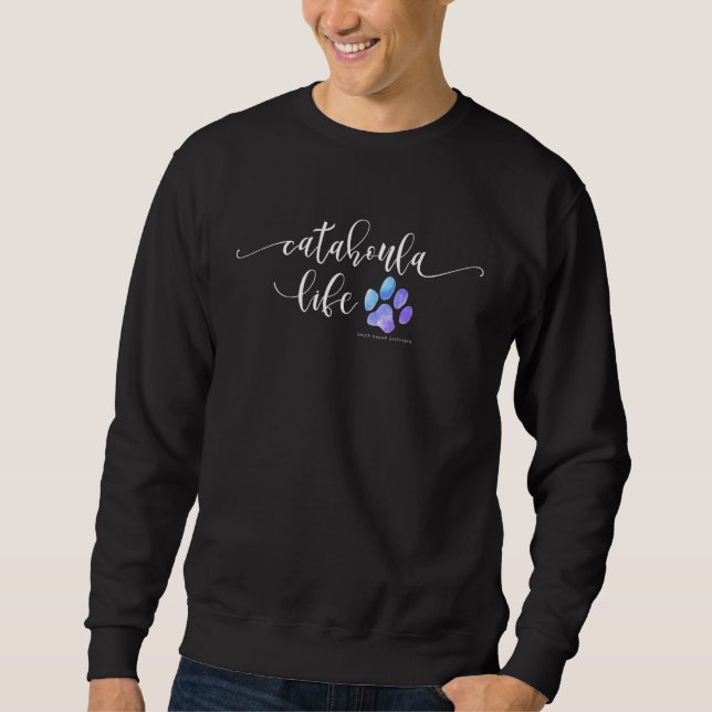Catahoula Life Leopard Dog Paw and Letter Print Sweatshirt (Vorderseite)