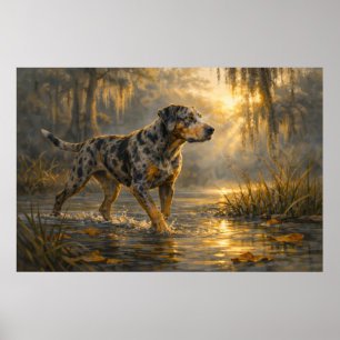 Catahoula Sunrise   Hundekunst für Jäger   Poster