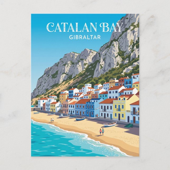 Catalan Bay Village Gibraltar Postkarte (Vorderseite)