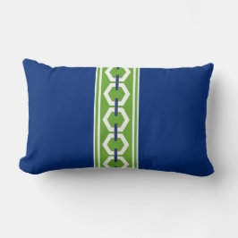 Catalina Blue Hexagon Chain Trim Coastal Modern Lendenkissen