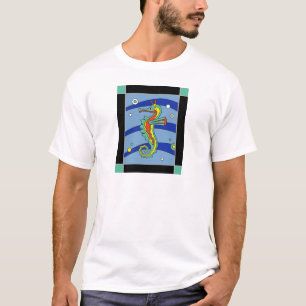 Catalina-Insel-Seepferd-Fliesen-T - Shirt