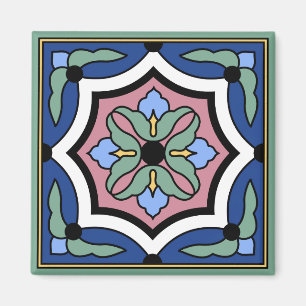 Catalina-Insel-Vintage-Fliesendesign-Magnet Magnet