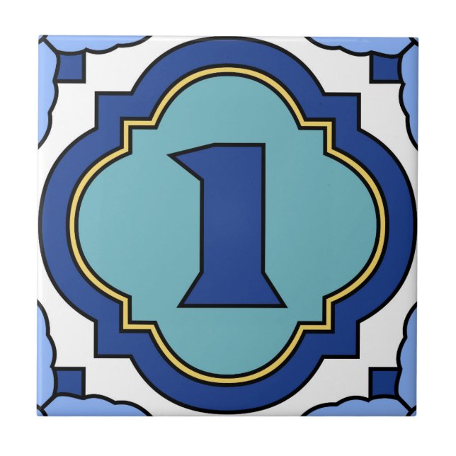 Catalina-Insel-Zahl-Adressen-Fliese 1 Fliese (Vorderseite)