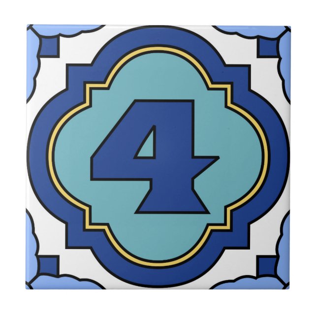 Catalina-Insel-Zahl-Adressen-Fliese 4 Fliese (Vorderseite)