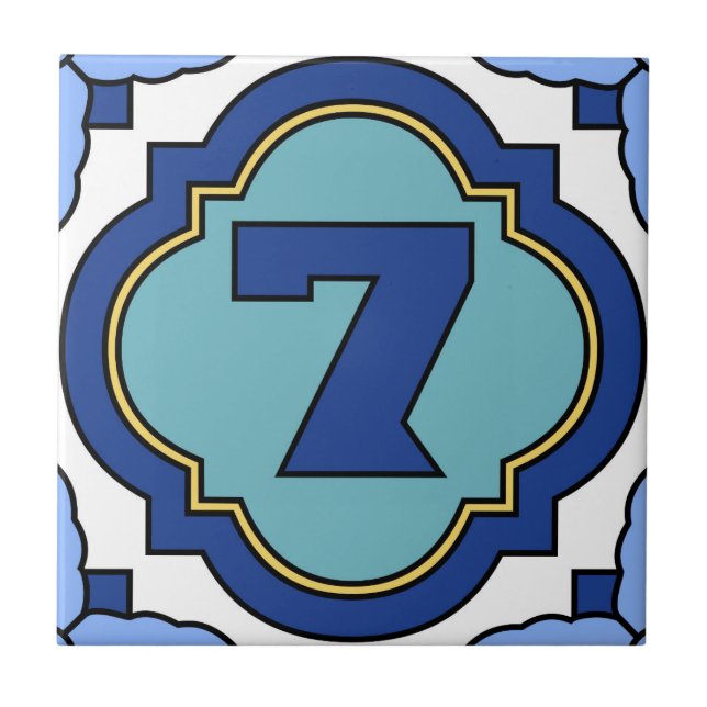 Catalina-Insel-Zahl-Adressen-Fliese 7 Fliese (Vorderseite)