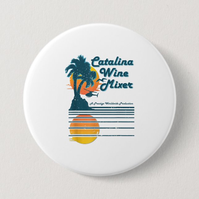 Catalina Inselwein und Palmmmischer TShirt Button (Vorderseite)