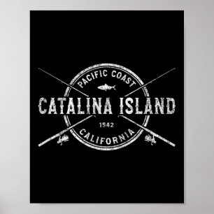 Catalina Island Ca Vintage gekreuzte Angelruten Poster