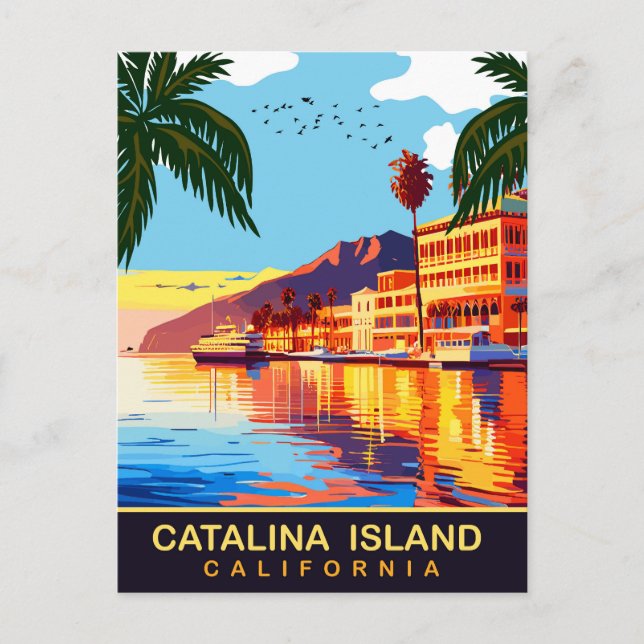 Catalina Island, CA, Wasseraufnahmen, Reisen Postkarte (Vorderseite)