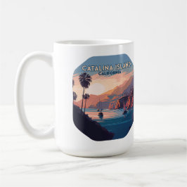 Catalina Island California Boote Sunset Retro Kaffeetasse
