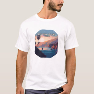 Catalina Island California Boote Sunset Retro T-Shirt