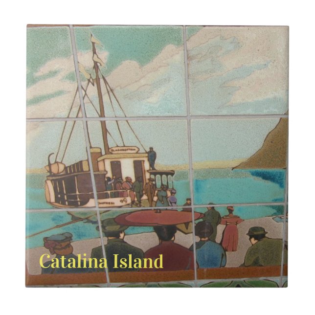 CATALINA ISLAND CERAMIC TILE BOAT TO CATALINA FLIESE (Vorderseite)