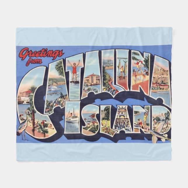 Catalina Island Greeting  Fleecedecke (Vorderseite (Horizontal))