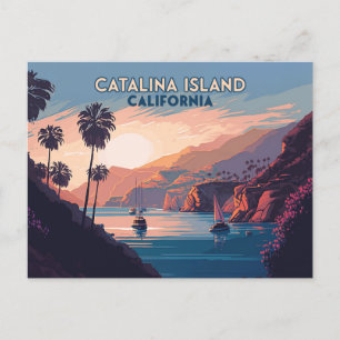 Catalina Island Kalifornien Boote Sonnenuntergang Postkarte