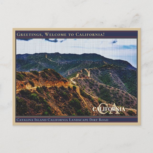 Catalina Island Kalifornien Landschaft Dirt Road  Postkarte (Vorderseite)