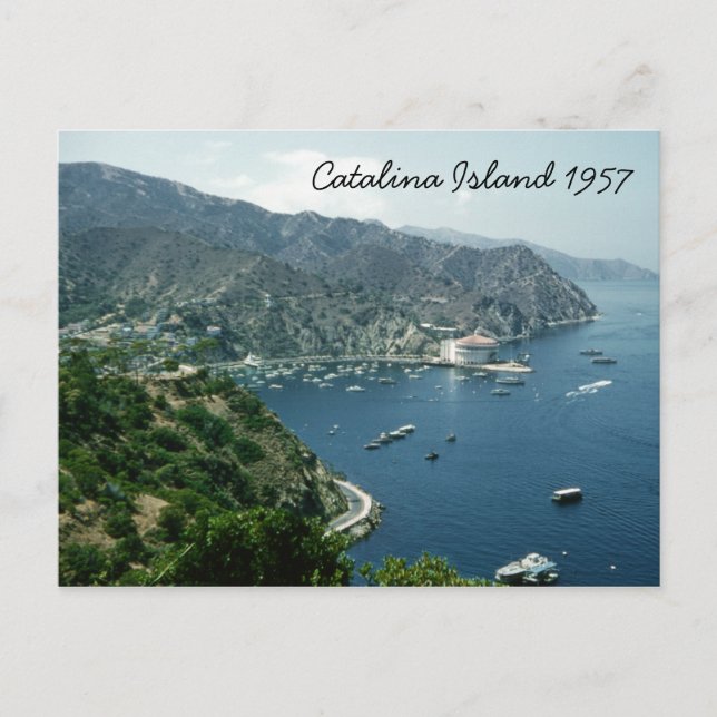 Catalina Island Retro 1957 Historische Sehenswürdi Postkarte (Vorderseite)