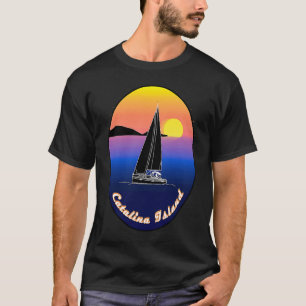 Catalina Island Segeln auf der Vorderseite gedruck T-Shirt