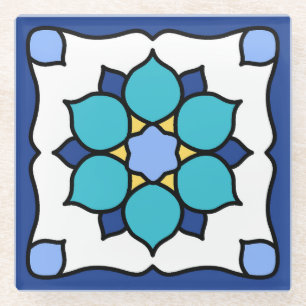 Catalina Island Tile Design Glasuntersetzer